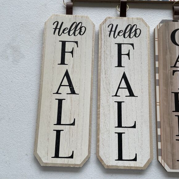 Holiday Decor, Fall Autumn Thanksgiving Signs, Set Of 5 , NWOT - Picture 3 of 4